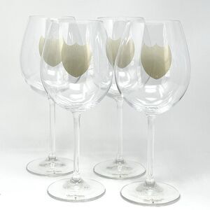 Dom Perignon Champagne Glasses Wine Big Day Gold Crest Shield 9” Set Of 4